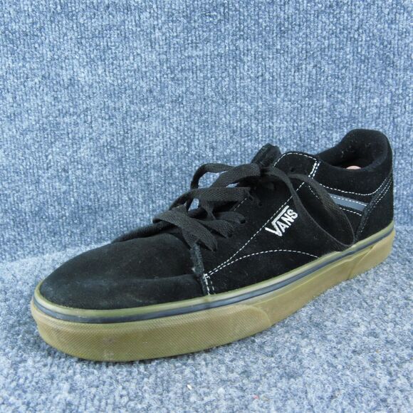 VANS Skateboarding Seldan Skull‎ Men Sneaker Shoes Size 8 Medium Black Leather - Picture 1 of 9
